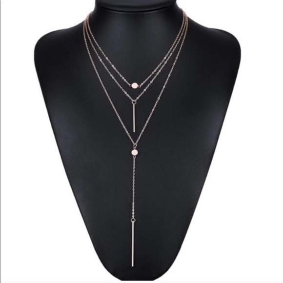 3-Layer Dainty Necklace in Gold Tone - Picture 2 of 4